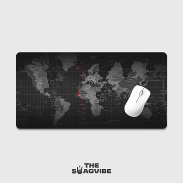 Black And White Map - Desk Mat