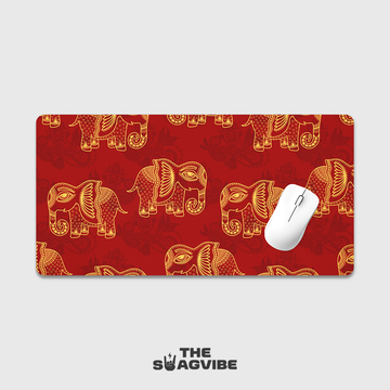 Elephant Art Pattern - Desk Mat
