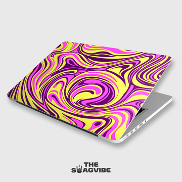 Yellow & Purple Psychedelic - Laptop Skin