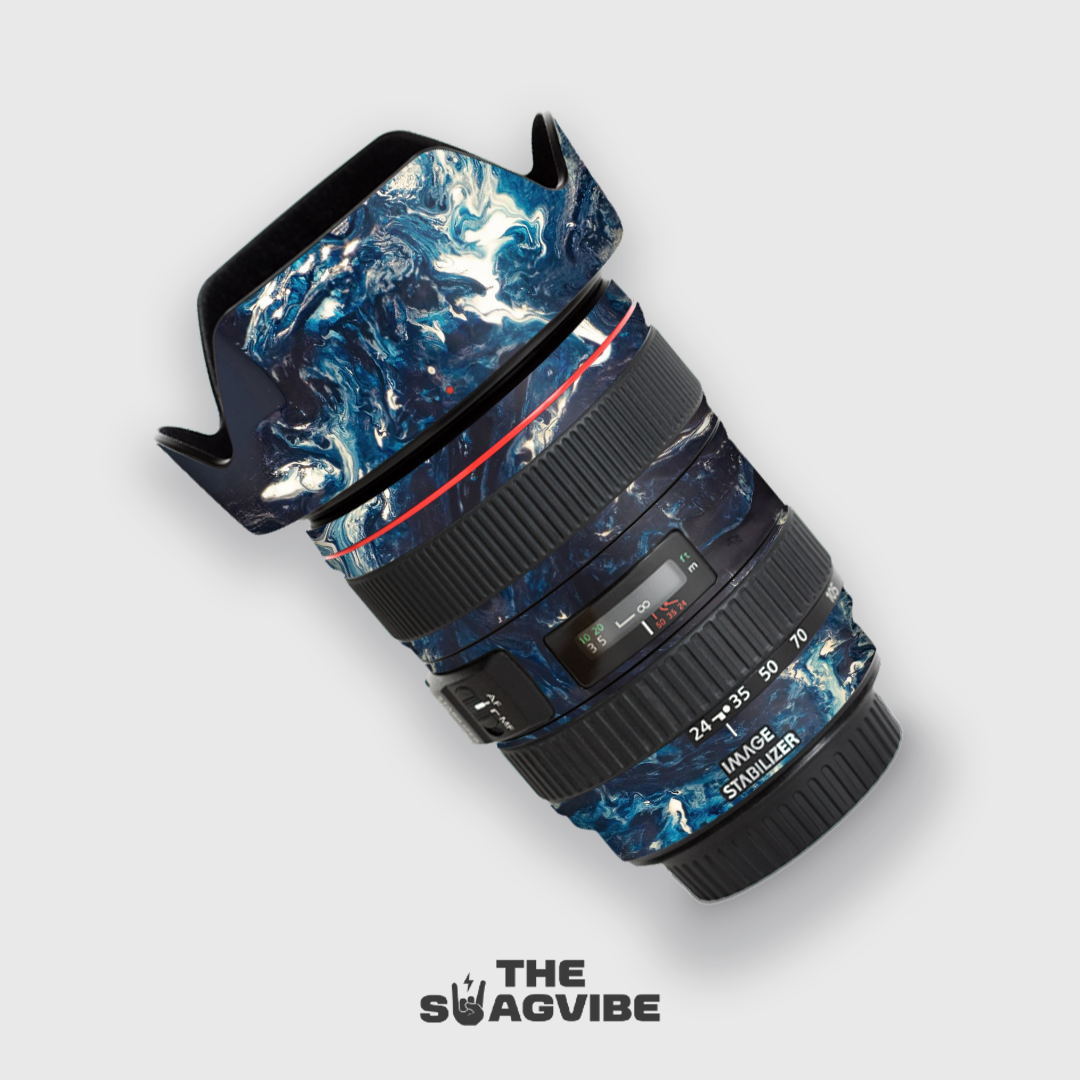 Blue Wavy Marble - Lens Skin