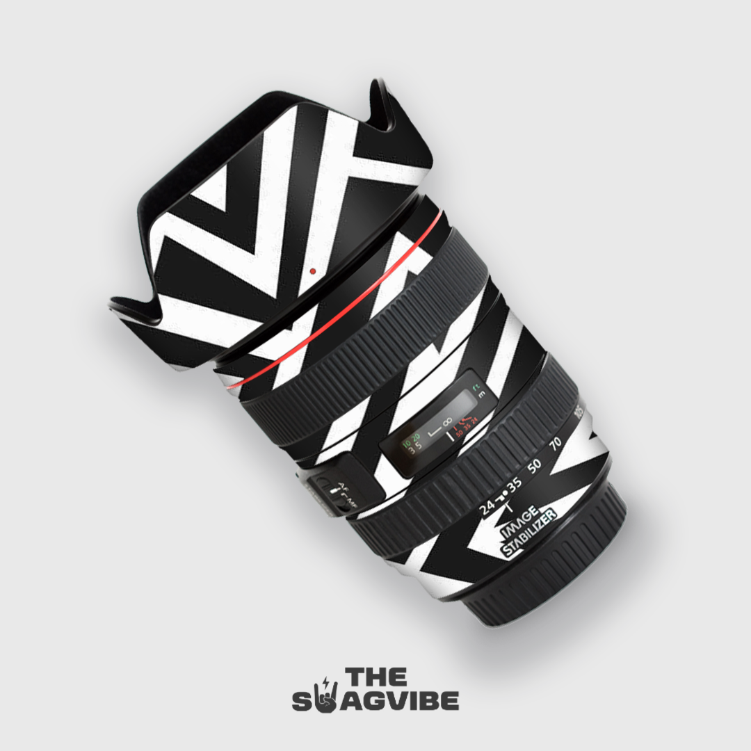 White Black Zig-Zag Line - Lens Skin