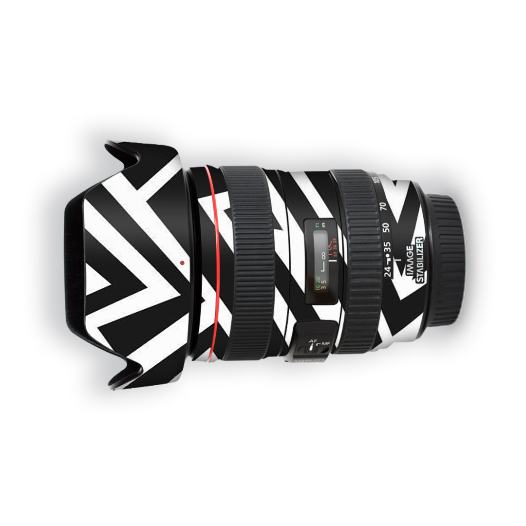 White Black Zig-Zag Line - Lens Skin
