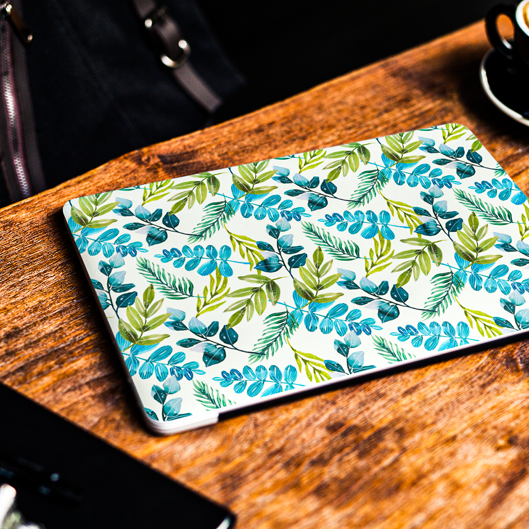 Blue & Green Leaf - Laptop Skin