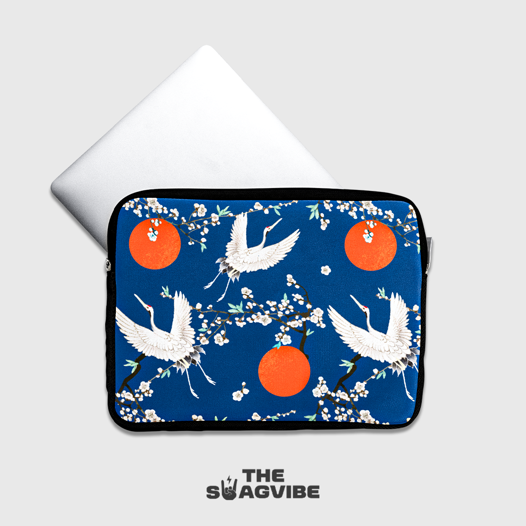 Cranes And Blossoms - Laptop Sleeve