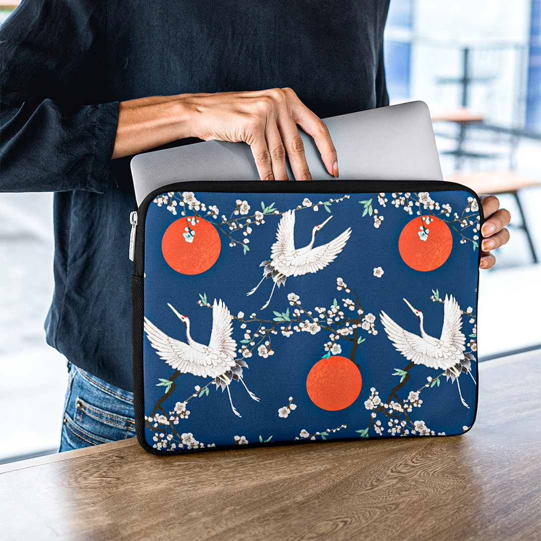 Cranes And Blossoms - Laptop Sleeve