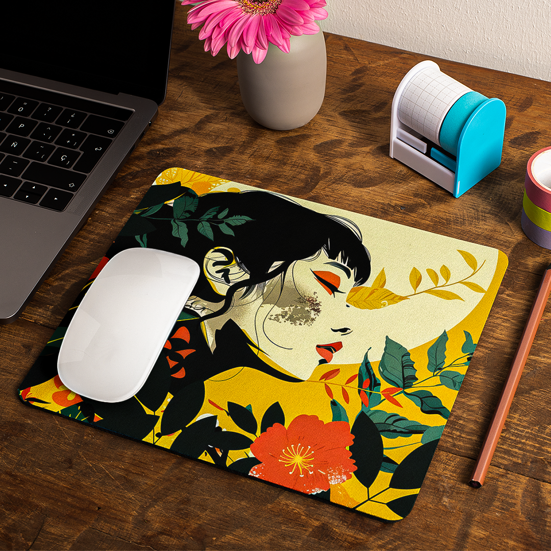 Floral Girl - Mouse Pad