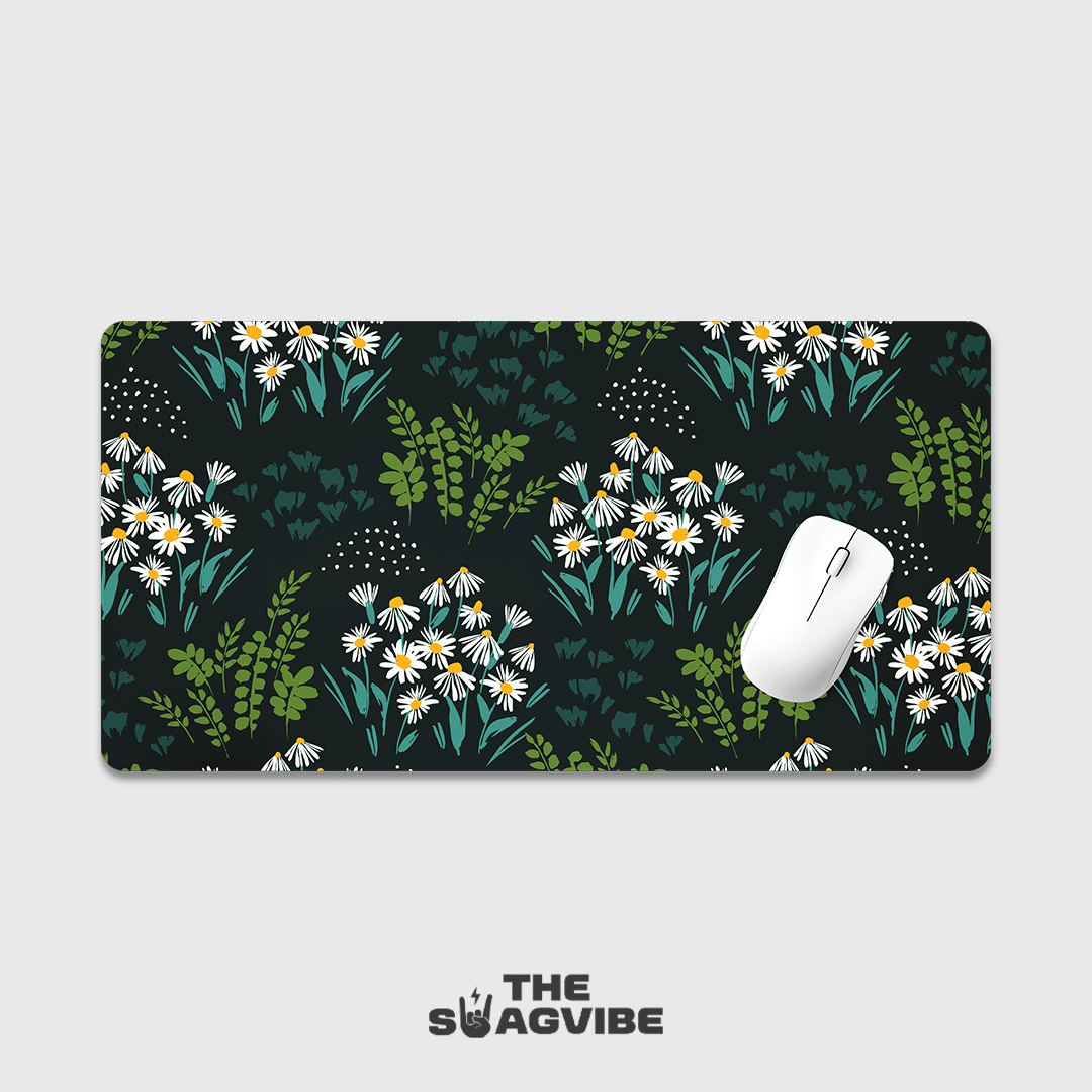 Green Floral - Desk Mat