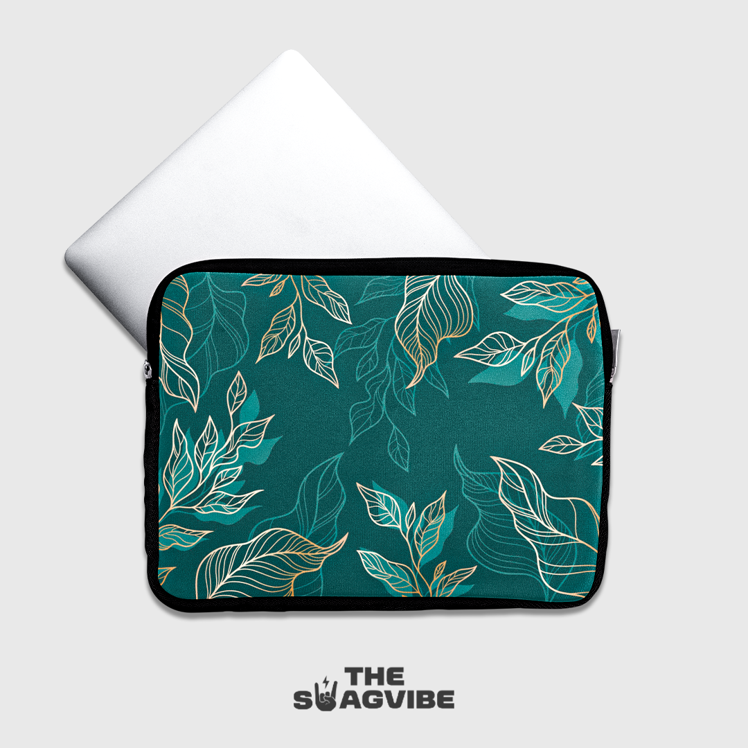 Green Gold Leaf - Laptop Sleeve