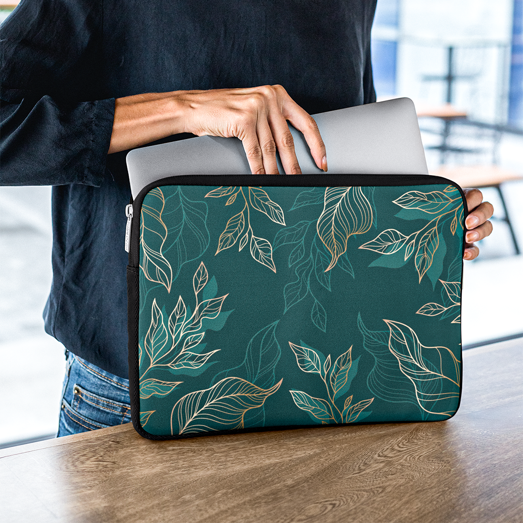 Green Gold Leaf - Laptop Sleeve