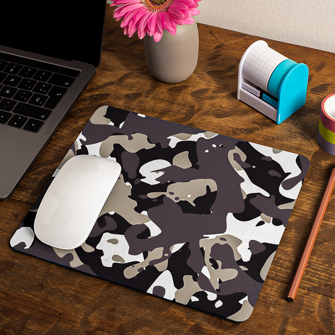 Grey Military Camo - Mouse Pad