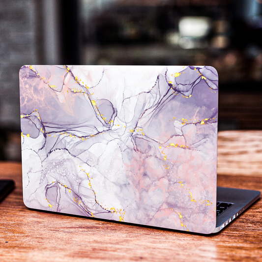 White & Purple Marble - Laptop Skin