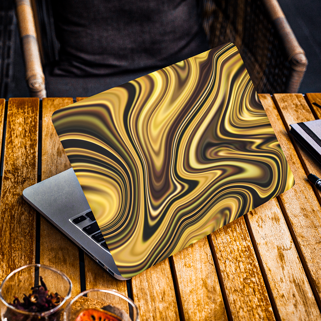 Yellow-Black Liquid - Laptop Skin