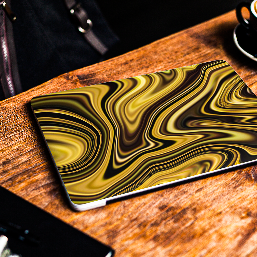 Yellow-Black Liquid - Laptop Skin