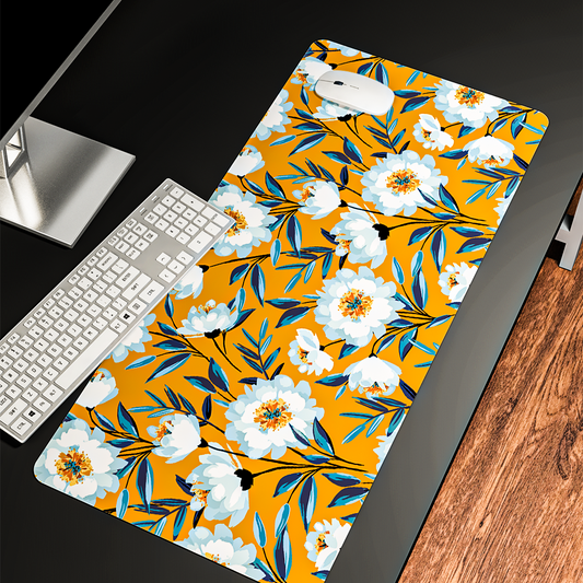 Yellow Floral - Desk Mat