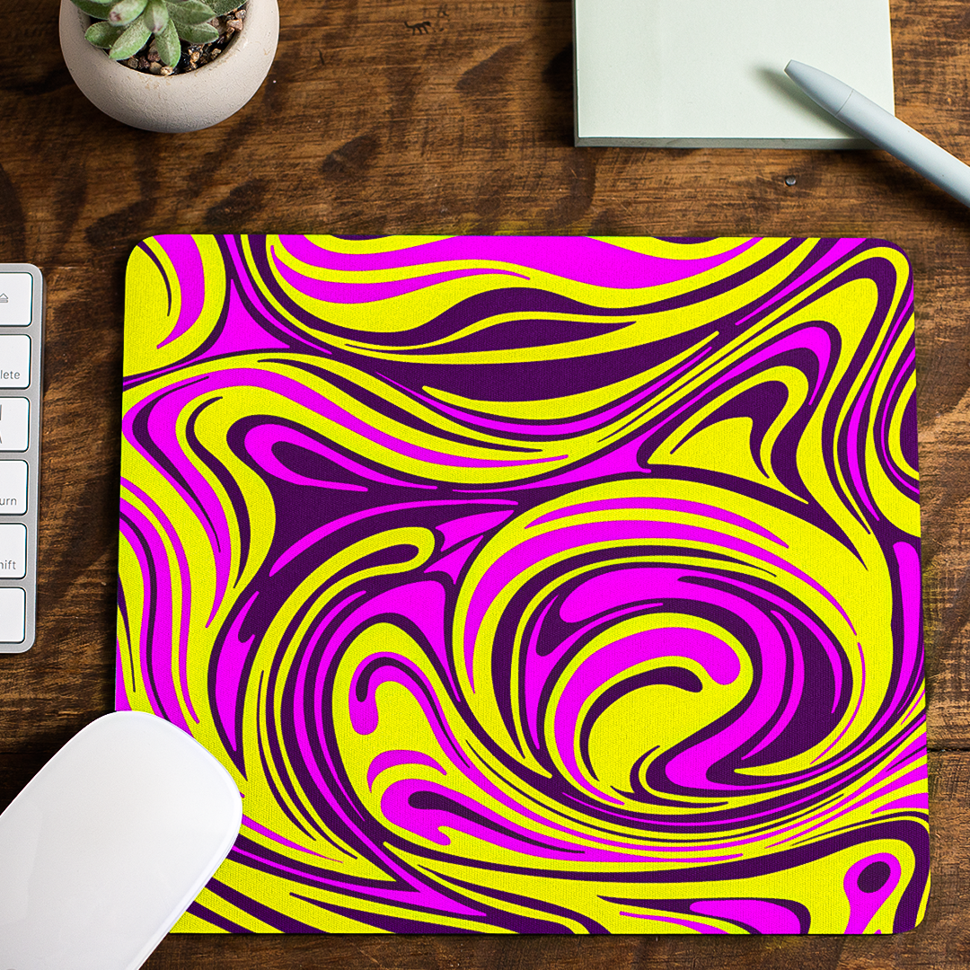 Yellow Purple Color Psychedelic - Mouse Pad