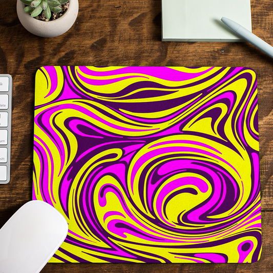 Yellow Purple Color Psychedelic - Mouse Pad