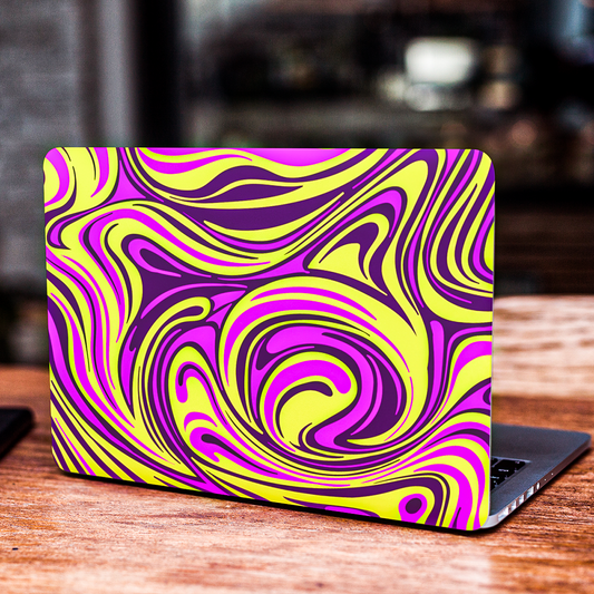 Yellow & Purple Psychedelic - Laptop Skin
