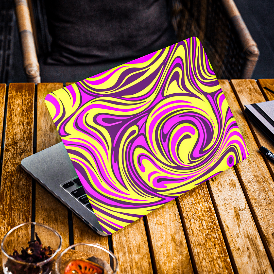 Yellow & Purple Psychedelic - Laptop Skin