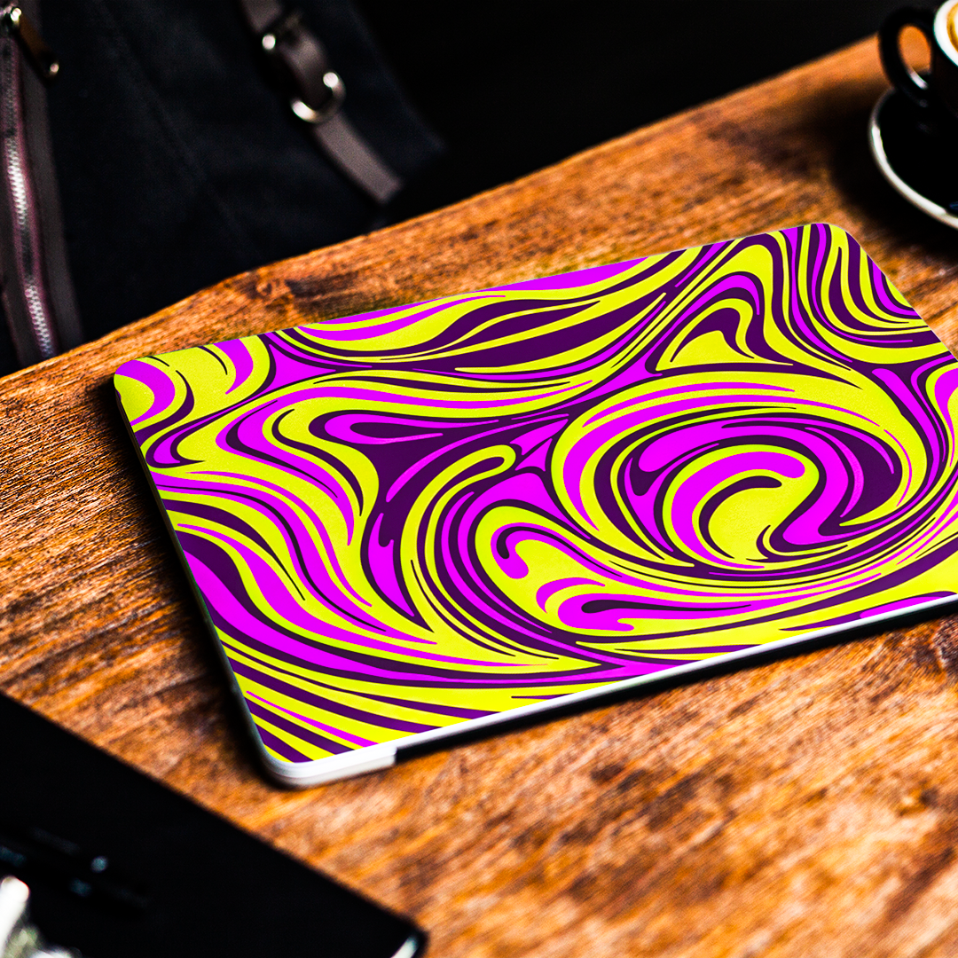 Yellow & Purple Psychedelic - Laptop Skin