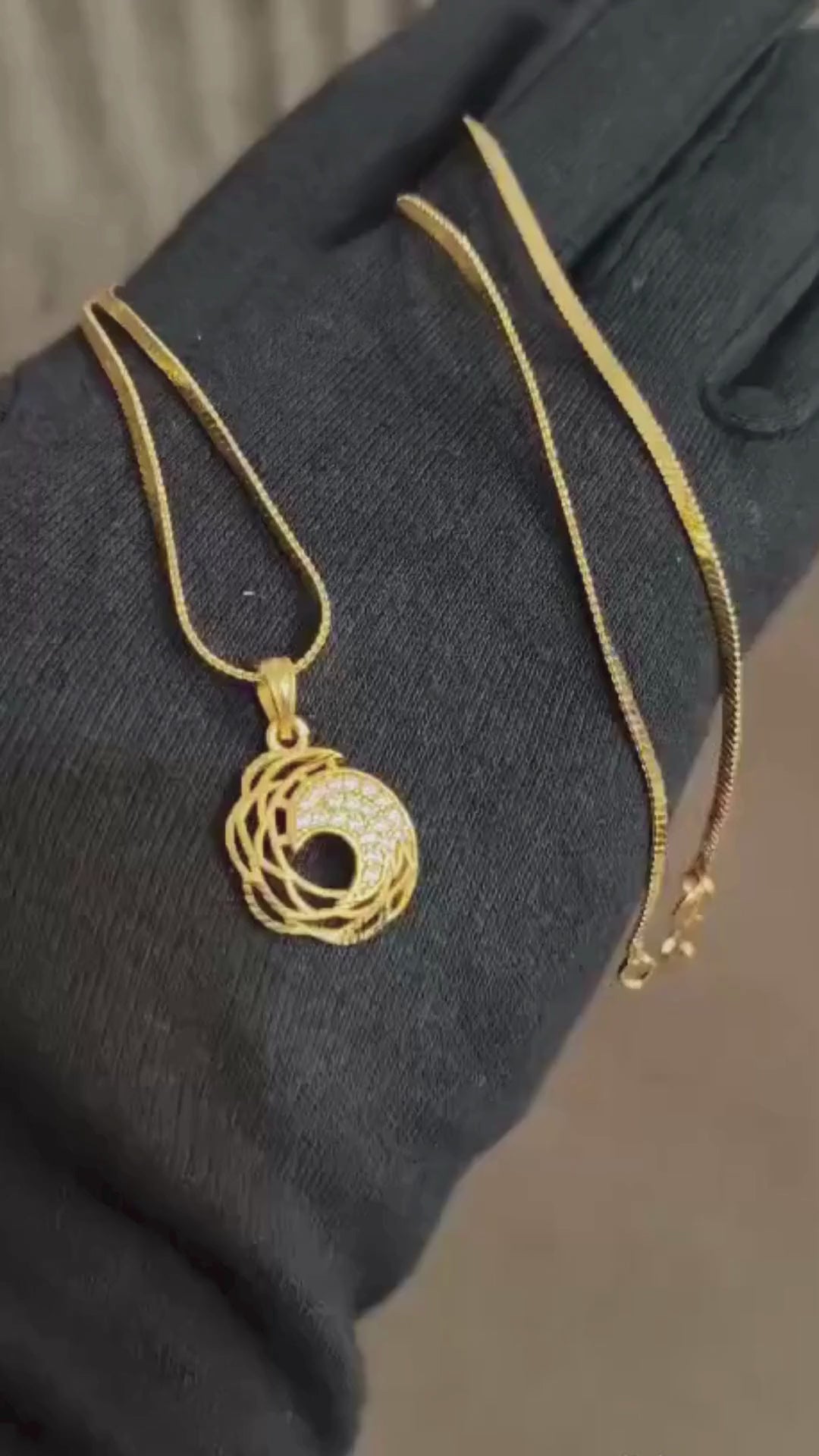 One Gram Gold Pendent Set